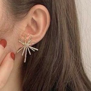 🆕 Burst Geo Abstract Gold stud unique statement burst sun sunburst